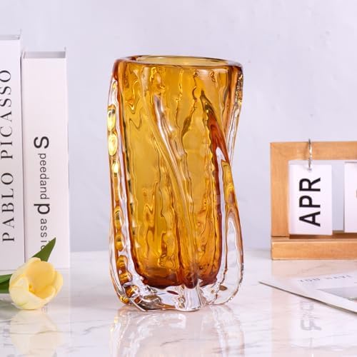 KAMMAK Glass Vase,Colored Hand Blown Decorative Vase - Image 4