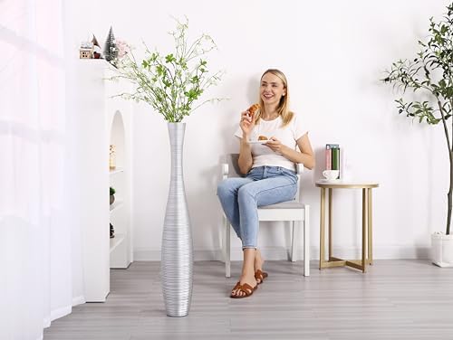 Leewadee Large Floor Vase 34 inches Polyresin for Pampas Grass, Dried Flowers - Image 6