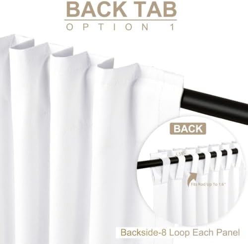 Bright White Total Blackout Curtains for Bedroom 63 Inch Long - Image 3