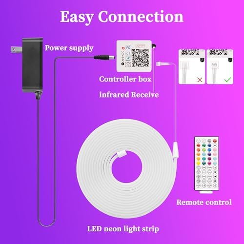 RIYO 150FT Neon Rope Lights App Remote Music Sync for Indoor Decor - Image 5