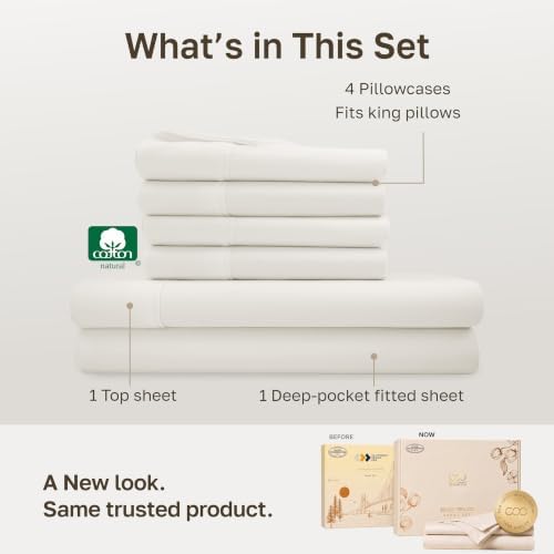 California Design Den 100% Cotton Sateen King Sized Sheets, 6 Pc Set - Image 3