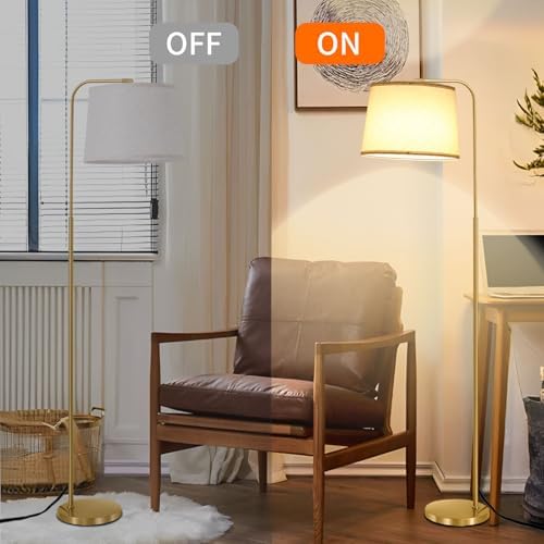 Floor Lamp for Living Room, Dimmable Modern Floor Lamps for Bedroom, Remote Control Modern Corner Standing Lamps, Nursery Industrial Adjustable Arc Tall Lamp with 9W Bulb for Office Reading - Image 6