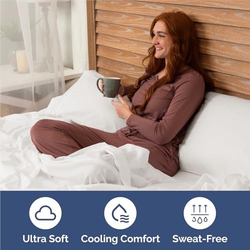 King Size 4 Piece Sheet Set - Breathable & Cooling Sheets - Antique White - Image 4