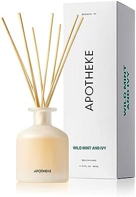 Apotheke Scented Reed Diffuser for Home, Wild Mint & Ivy, 10 Reed Sticks by Unknown