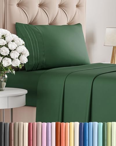 Twin Size 3 Piece Sheet Set - Breathable & Cooling Sheets - Emerald Green by CGKUnlimited