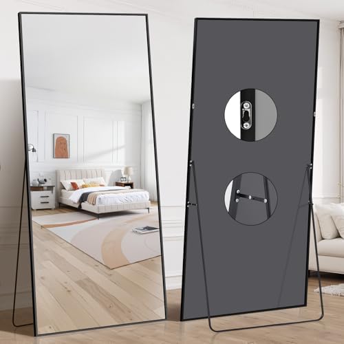 76"x34" Floor Mirror Full Length - Standing Mirror with Aluminum Alloy Frame, Large Body Mirror for Bedroom, Living Room, Wall Mounted or Leaning - Image 2