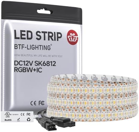 BTF-LIGHTING RGB+Natural White SK6812 LED Strip 3.28FT 144LED IP65 DC12V by BTF-LIGHTING