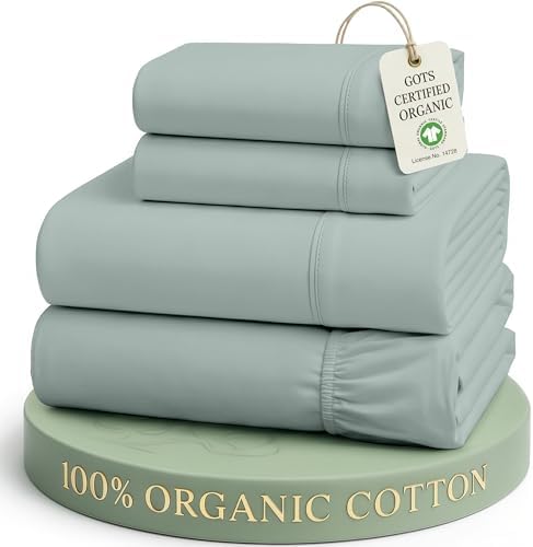 LANE LINEN California King Sheet Set 100% Organic Cotton Soft - French Blue by LaneLinen