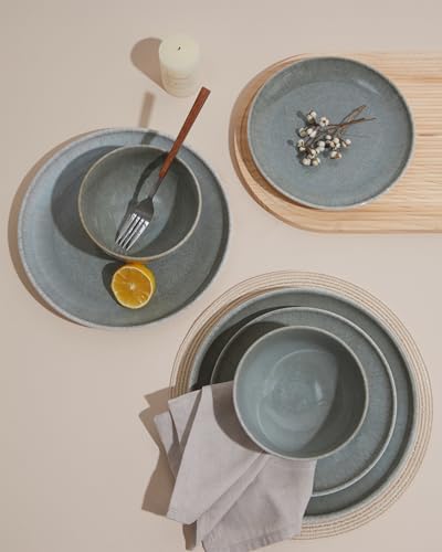 Pokini Stoneware Dinnerware Sets for 8, 24pcs Plates and Bowls Sets Dishes - Image 6