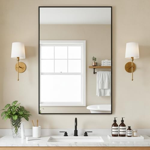 FICTOR Bathroom Vanity Mirror for Over Sink, 24" x 36", Black by FICTOR