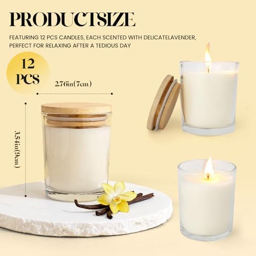 12 PCS 6oz Vanilla Scented Candles Set, Creamy Soy Wax Candles | Warm & Cozy Home Fragrance, Bulk Gift Box for Wedding, Holiday, Party Favors and Decor - Image 5