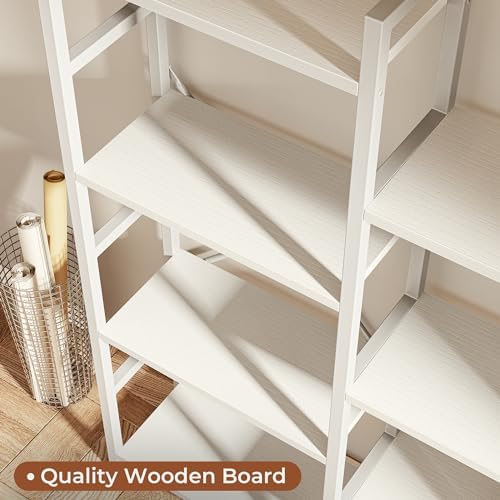 SUPERJARE Triple Bookshelf, Bookcase with 11 Open Display Shelves, Wide Book Shelf Book Case for Home & Office, 4 Tier, White - Image 5