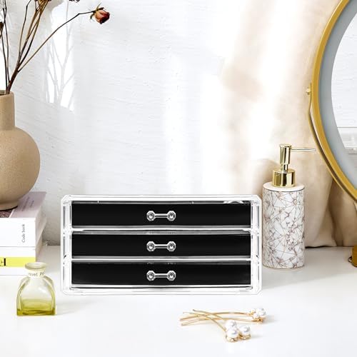 ProCase Earring Holder Organizer Jewelry Box with 3 Drawers, Black - Image 6