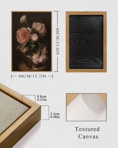InSimSea Framed Canvas Prints Art Vintage Decor, Room Decor Flower Canvas Prints Framed Large Wall Art Decorations for Bedroom Farmhouse Bathroom, 16"x24" - Image 5
