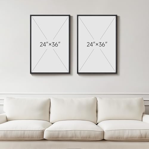 Large Framed Green Gold Abstract Wall Art for Living Room Set of 2, 24x36 - Image 3