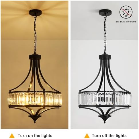 CNRATYE 5-Light Black Crystal Chandelier for Dining Room, Modern Farmhouse - Image 5