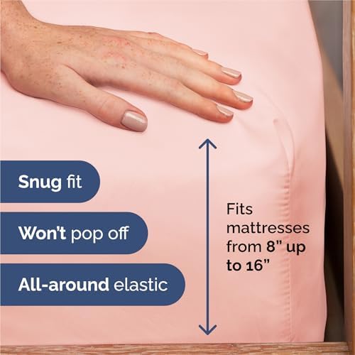 King Size 4 Piece Sheet Set - Comfy Breathable & Cooling Sheets - Baby Pink - Image 3