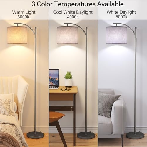 SUNMORY Arc Floor Lamp, Modern Floor Lamp with 9W 3 Color Temperatures Bulb - Image 2