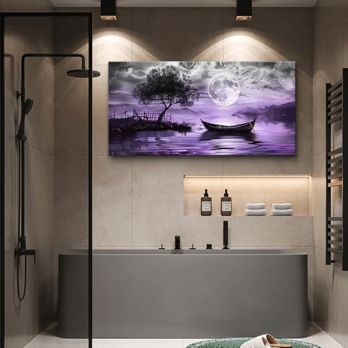 hyidecorart Black And White Wall Paintings Canvas Wall Art For Living Room Large Wall Decor For Bedroom Office Decorations Purple Scenery Abstract Pictures Artwork Canvas Prints Home Decor - Image 5