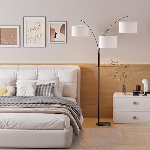 SIBRILLE 27W Floor Lamps for Living Room - Super Bright Dimmable Tree Floor Lamp, Modern Standing Lamp with Remote & Touch Control, 3 Lights Tall Lamp for Living Room Corner, Bedroom, Office - Image 3