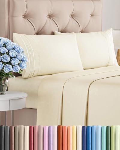 Full Size 4 Piece Sheet Set - Comfy Breathable & Cooling Sheets - Off White by CGKUnlimited