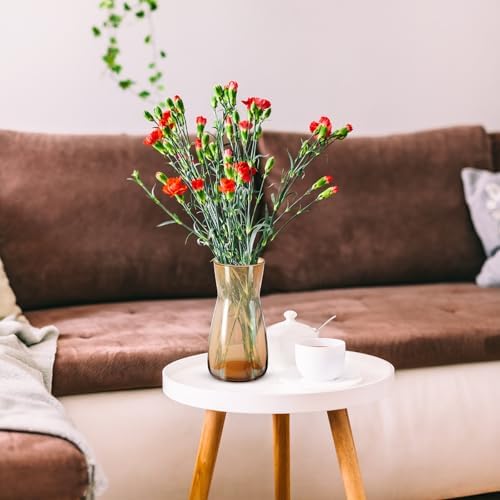 Thenshop 10 Pcs 8'' Tall Clear Glass Flower Vase for Bouquet, Amber - Image 6