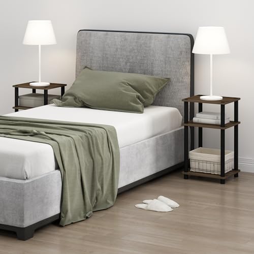 Furinno JUST Toolless 3-Tier Side Table, Open Shelf, Columbia Walnut - Image 6