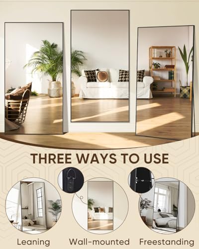 Antok Full Length Mirror, 78"x38" Floor Mirror for Bedroom, Dorm, Black - Image 7