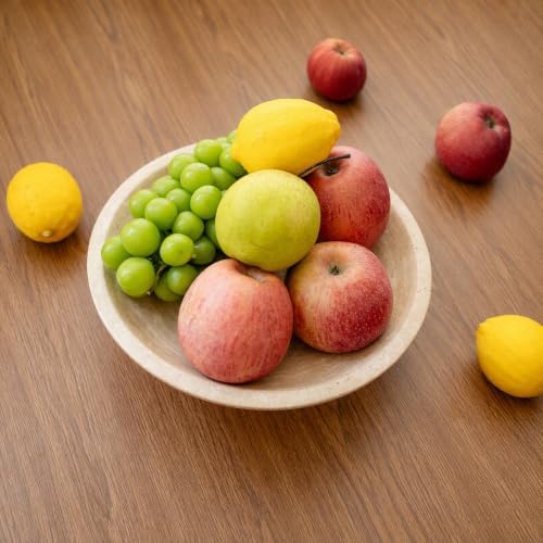 10.2" Natural Travertine Fruit Bowl,Stone Decorative Bowl,Beige - Image 6