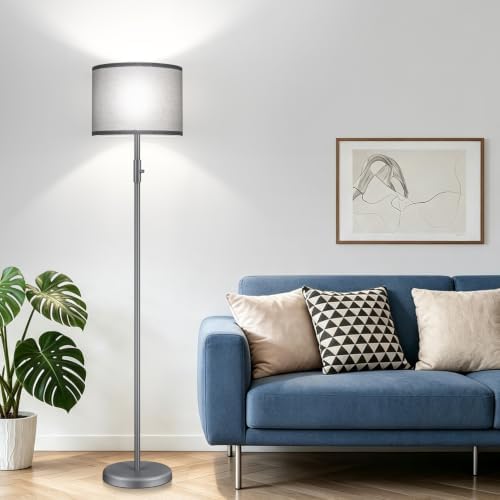 Floor Lamp Simple Design with Shade, Small Tall Lamps for Living Room Bedroom Office Dining Room Kitchen-Grey - Image 7