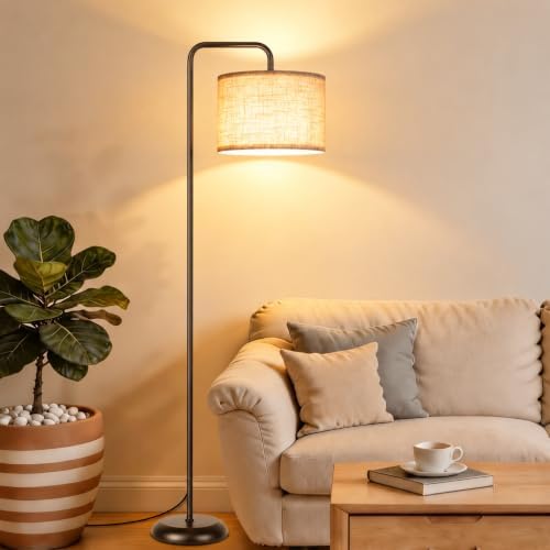 TJOY Floor Lamp,Black Brown Floor Lamp for Living Room with 3 CCT Bulb by TJOY