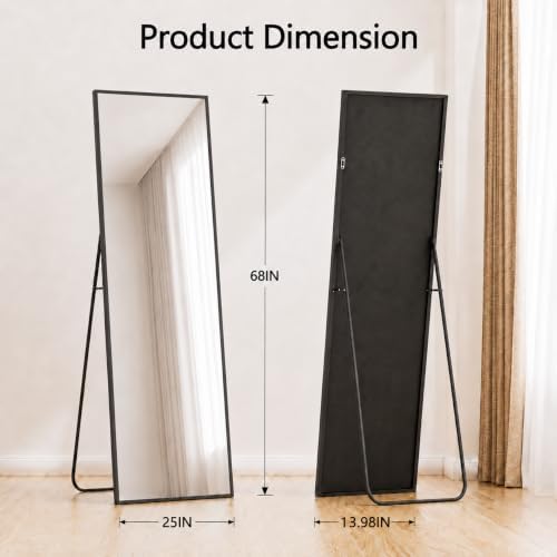 Simple Deluxe Full Length Mirror, 68"x25"Large Floor Mirrors, for Wall Door Bedroom Bathroom Living Room (Black) - Image 3