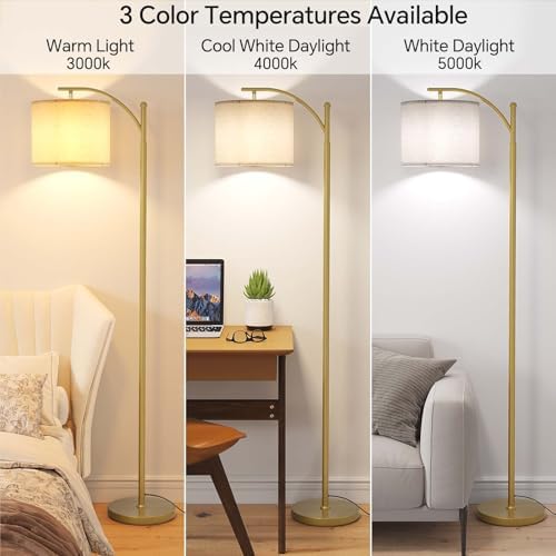 SUNMORY Arc Floor Lamp, Modern Floor Lamp with 9W 3 Color Temperatures Bulb - Image 3