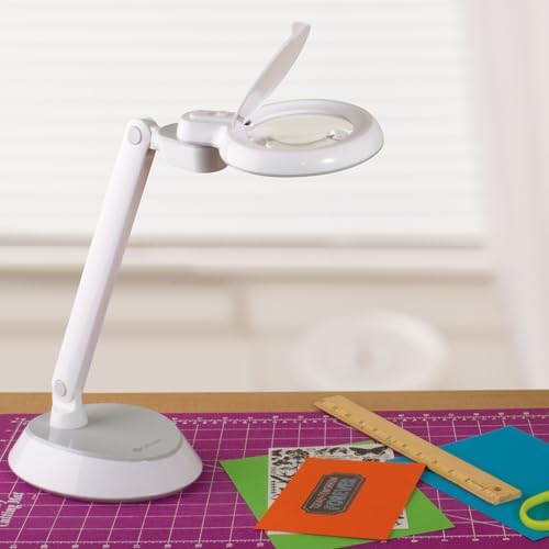 OttLite Space-Saving LED Magnifier Desk Lamp, Optical Grade, White - Image 7