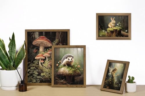 ANERZA 16 PCS Framed Dark Cottagecore Wall Art Decor, Cottage Core Wall Prints for Bedroom, Gallery Wall Frame Set, Fairycore Posters for Living Room Aesthetic, Nature Forest Mushroom Dorm Home Decor - Image 5
