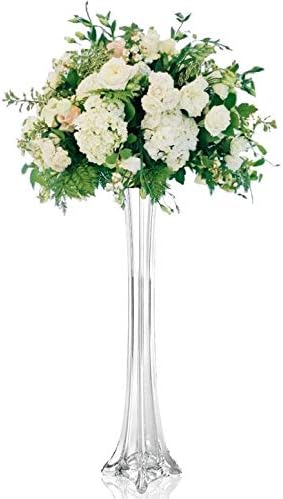 WGV Eiffel Tower Vase Bulk, Open 1", Height 20", (Multiple Sizes Choices) Clear Glass Floral Container with Sturdy Base, Flower Centerpiece for Wedding Event Home Decor, Arts Crafts, 12 Pieces - Image 5