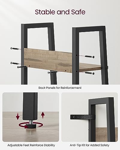 VASAGLE Bookshelf, 5-Tier Narrow Bookcase, Ladder Shelf - Image 6
