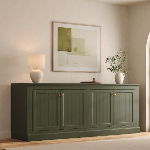 AMERLIFE 72" Modern Sideboard Buffet Cabinet with Vertical Grooved Doors by AMERLIFE