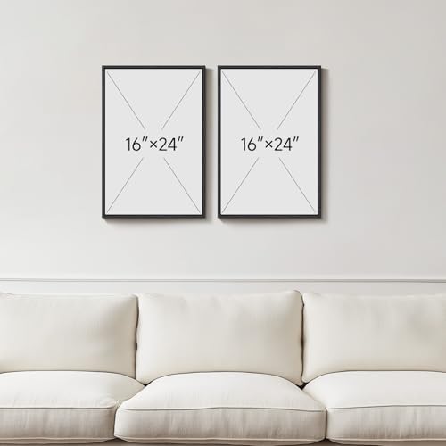 Framed Neutral Beige Brown Abstract Canvas Wall Art Set of 2, 16x24 In - Image 3