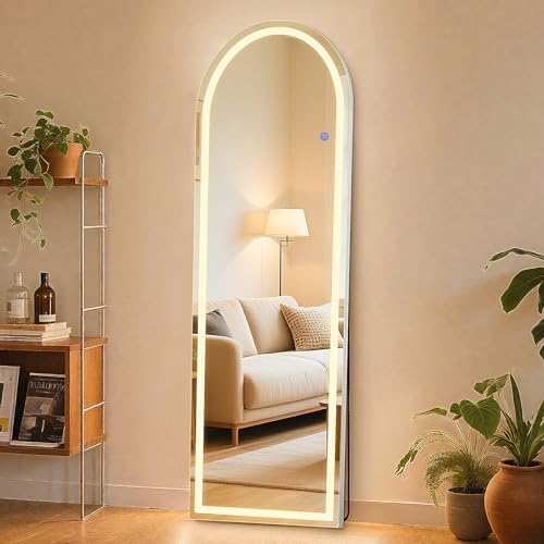 OLIXIS 16"x60" Arched Full Length Mirror with Lights, Body Mirror by OLIXIS