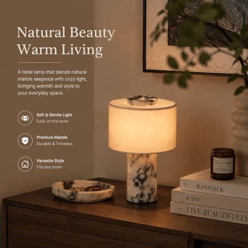 Marble Lamp, Lamps Rechargeable Modern Decorative Touch Dimmable Cordless Design Bedside Lamp for Home Decor, Bedroom, Living Room - Image 5