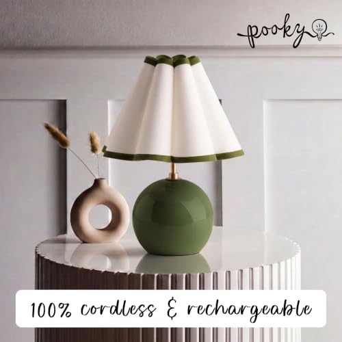 Pooky Lighting Cecily Rechargeable Ceramic Table Lamp 15" - Cordless Lamp - Image 2