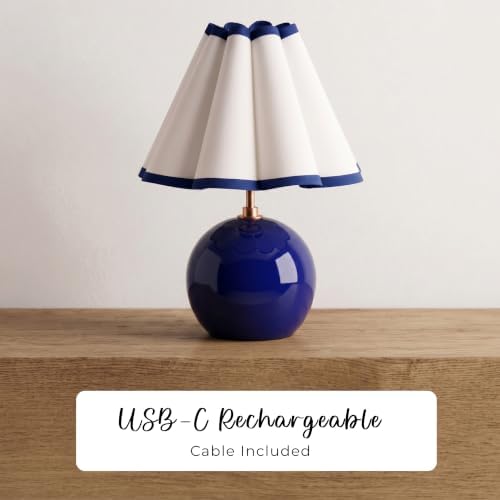 Pooky Lighting Cecily Rechargeable Ceramic Table Lamp 15" - Cordless Lamp - Image 3