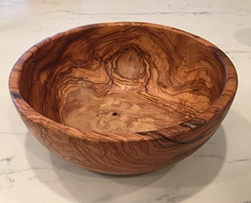 11" Artisan Olive Wood Serving Bowl/Centerpiece Unique decorative Wooden Bowl for Fruit, Salad, Snacks, Chips. In Small 6", Med 7", Lg 8", XL 11", XXL 12". (Extra Large 11 inch) by OrchardHardwoods