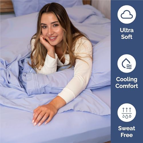 King Size 4 Piece Sheet Set - Comfy Breathable & Cooling Sheets - Lavender - Image 4