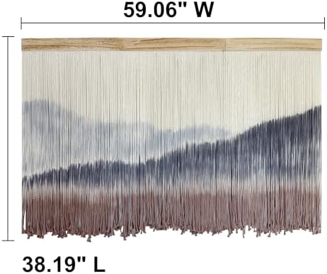 AKSWSHO Large Dip-Dye Macrame Wall Hanging Tapestry 59"x38" Boho Decor - Image 5