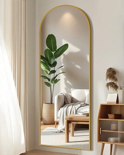 59"x16" Floor Mirror Full Length, Arched Full Length Mirror with Stand, Full Body Mirrors for Bedroom Living Room or Cloakroom Gold - Image 2