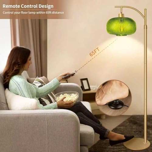 Modern Floor Lamp for Living Room, Mid Century Standing Lamp Green Shade - Image 5
