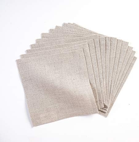 Solino Home 100% Linen Cocktail Napkins Natural, Fete 6 x 6 in, Set of 12 - Image 3
