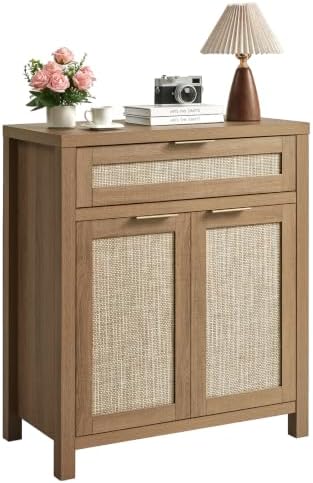 HOKYHOKY 30" Rattan Sideboard Buffet Cabinet, Boho Storage Cabinet by HOKYHOKY